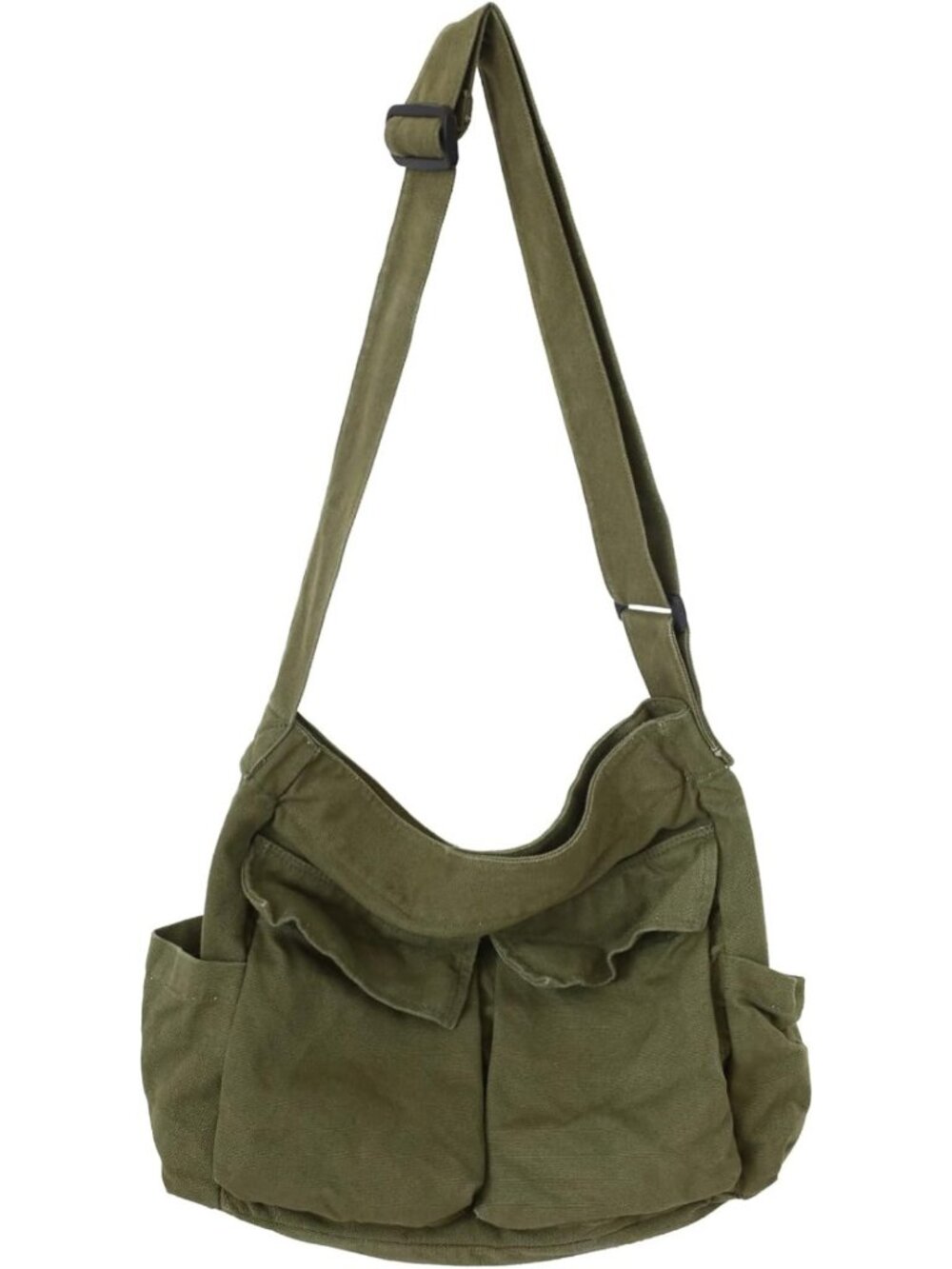 Large Canvas Messenger Bag | Versatile Hobo Crossbody Tote with Pocket for All